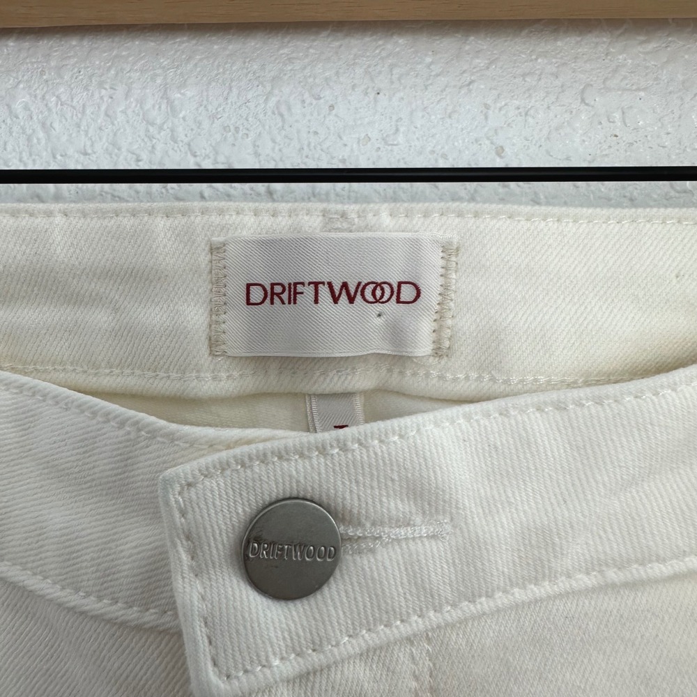 Driftwood Kelly Jeans Women 18 White Floral Embroidered High Rise Flare Boho - Picture 5 of 8